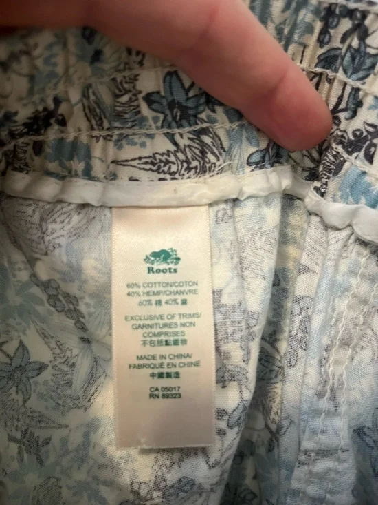 Roots Hemp Light Blue and White Floral Shorts - Picture 5 of 6